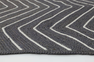 Artisan Grey Natural Chevron Rug - Floorsome - Flatweave