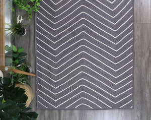 Artisan Grey Natural Chevron Rug - Floorsome - Flatweave