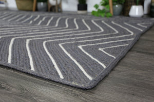 Artisan Grey Natural Chevron Rug - Floorsome - Flatweave