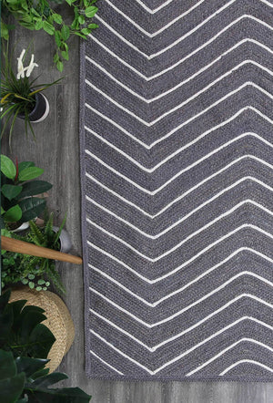 Artisan Grey Natural Chevron Rug - Floorsome - Flatweave