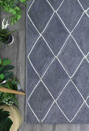 Artisan Grey Natural Diamond Rug - Floorsome - Flatweave