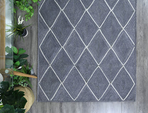 Artisan Grey Natural Diamond Rug - Floorsome - Flatweave