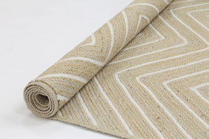 Artisan Light Beige Natural Chevron Rug - Floorsome - Flatweave