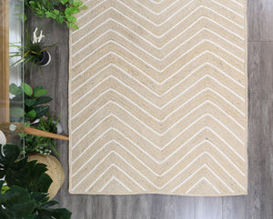 Artisan Light Beige Natural Chevron Rug - Floorsome - Flatweave