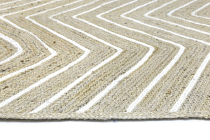 Artisan Light Beige Natural Chevron Rug - Floorsome - Flatweave