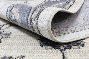 Arya Cream and Grey Traditional Rug - Floorsome - Traditional