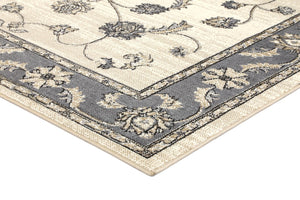 Arya Cream and Grey Traditional Rug - Floorsome - Traditional