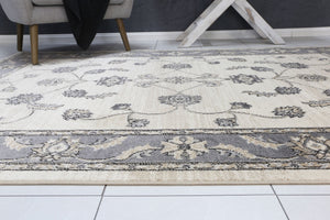 Arya Cream and Grey Traditional Rug - Floorsome - Traditional