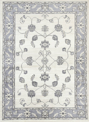 Arya Cream and Grey Traditional Rug - Floorsome - Traditional