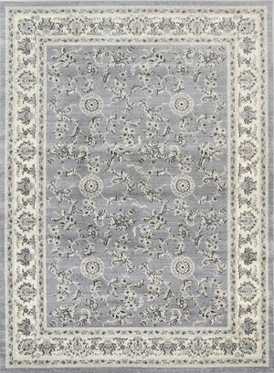 Arya Grey and Cream Traditional Border Rug - Floorsome - Traditional