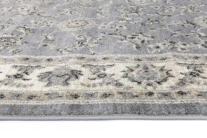 Arya Grey and Cream Traditional Border Rug - Floorsome - Traditional