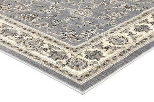 Arya Grey and Cream Traditional Border Rug - Floorsome - Traditional