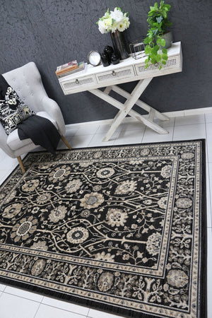 Arya Grey Ziegler Traditional Rug - Floorsome - Traditional