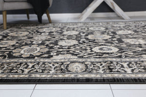 Arya Grey Ziegler Traditional Rug - Floorsome - Traditional