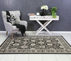 Arya Grey Ziegler Traditional Rug - Floorsome - Traditional