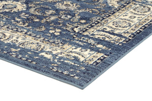 Arya Navy Blue Ziegler Distressed Traditional Ikat Rug - Floorsome - Traditional