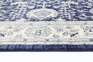 Arya Navy Blue Ziegler Ikat Traditional Rug - Floorsome - Traditional