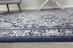 Arya Navy Transistional Traditional Rug - Floorsome - Traditional