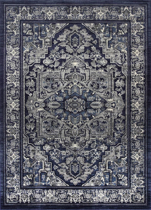 Arya Navy Transistional Traditional Rug - Floorsome - Traditional