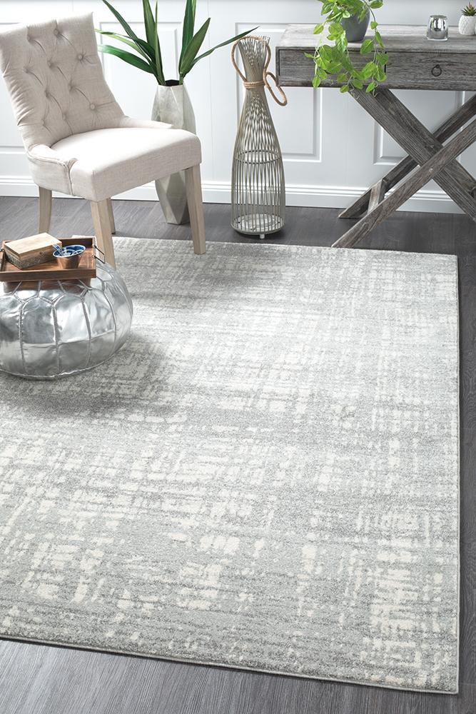 Ashley Abstract Modern Silver Grey Rug