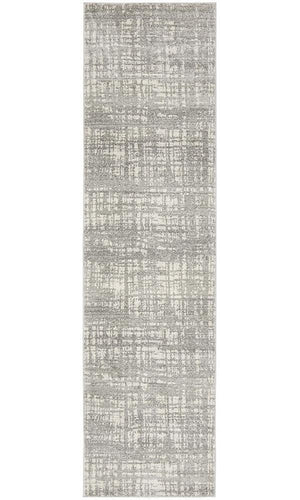 Ashley Abstract Modern Silver Grey Runner Rug - Floorsome - Modern