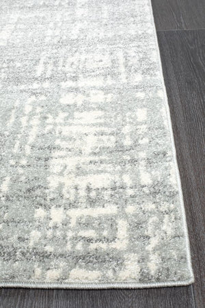 Ashley Abstract Modern Silver Grey Runner Rug - Floorsome - Modern