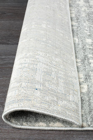 Ashley Abstract Modern Silver Grey Runner Rug - Floorsome - Modern