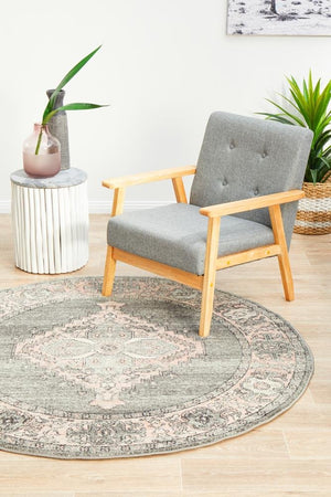 Avenue 703 Grey Round Rug - Floorsome - Avenue Collection