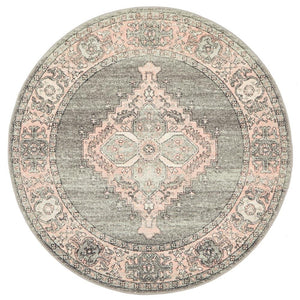 Avenue 703 Grey Round Rug - Floorsome - Avenue Collection