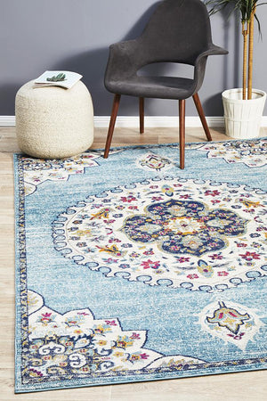 Babil Akkad Bohemian Blue Rug - Floorsome - MODERN