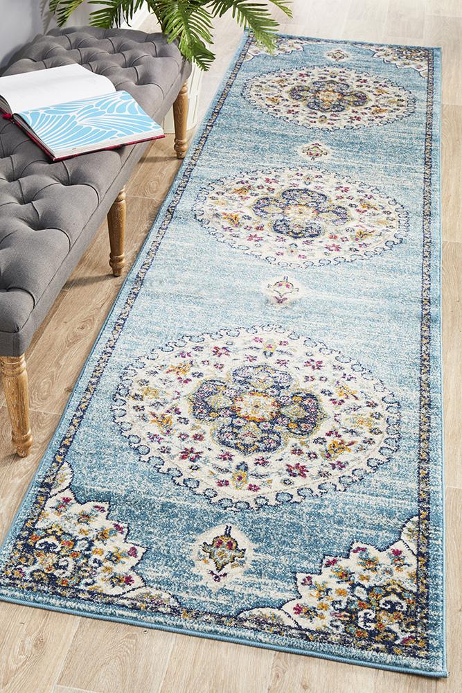 Babil Akkad Bohemian Blue Runner Rug