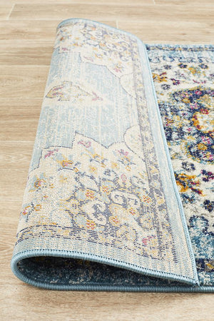 Babil Akkad Bohemian Blue Runner Rug - Floorsome - MODERN