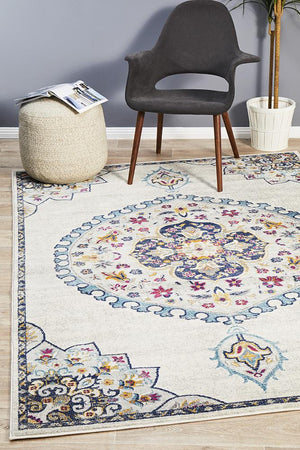 Babil Akkad Bohemian White Rug - Floorsome - MODERN