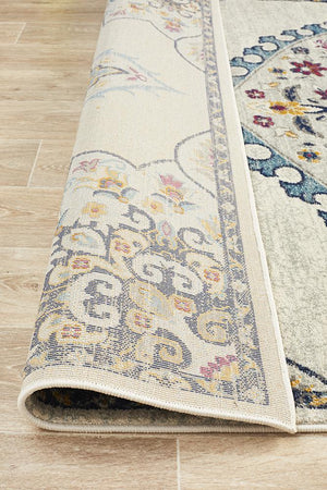 Babil Akkad Bohemian White Rug - Floorsome - MODERN