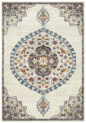 Babil Akkad Bohemian White Rug - Floorsome - MODERN