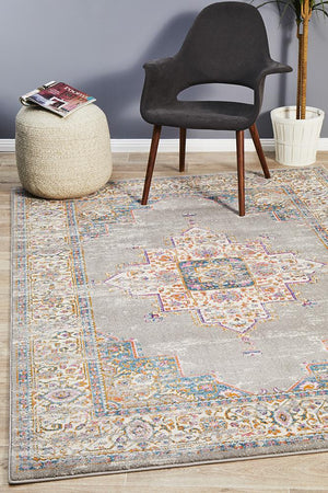 Babil Badra Bohemian Grey Rug - Floorsome - MODERN