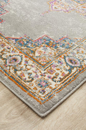 Babil Badra Bohemian Grey Runner Rug - Floorsome - MODERN