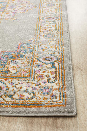 Babil Badra Bohemian Grey Runner Rug - Floorsome - MODERN