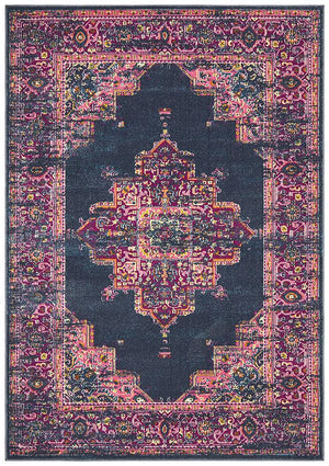 Babil Badra Bohemian Navy Rug - Floorsome - MODERN