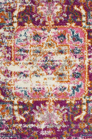 Babil Badra Bohemian Pink Round Rug - Floorsome - MODERN