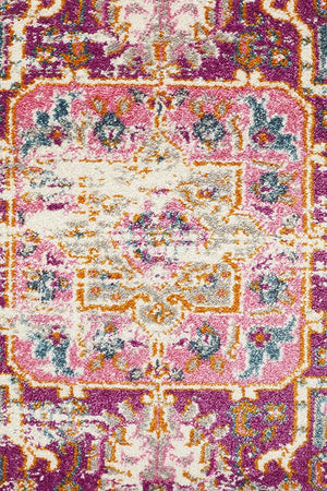 Babil Badra Bohemian Pink Rug - Floorsome - MODERN