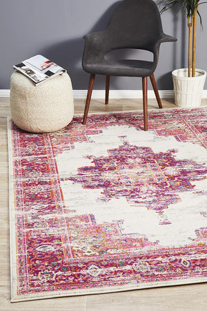 Babil Badra Bohemian Pink Rug - Floorsome - MODERN