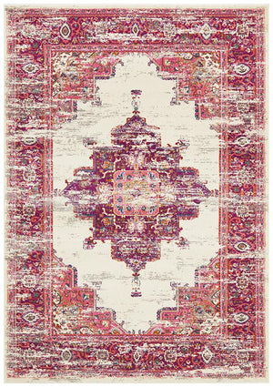 Babil Badra Bohemian Pink Rug - Floorsome - MODERN