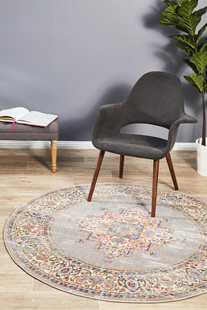 Babil Badra Bohemian Round Rug - Floorsome - MODERN