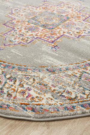 Babil Badra Bohemian Round Rug - Floorsome - MODERN