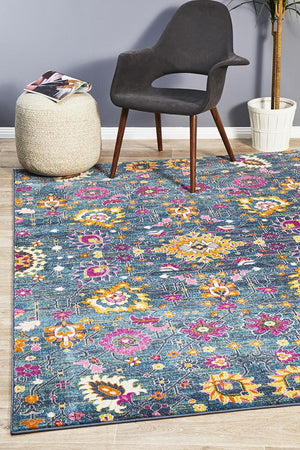 Babil Basra Bohemian Blue Rug - Floorsome - MODERN