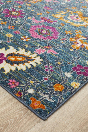 Babil Basra Bohemian Blue Rug - Floorsome - MODERN