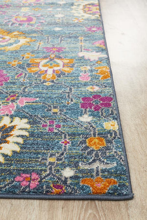 Babil Basra Bohemian Blue Rug - Floorsome - MODERN