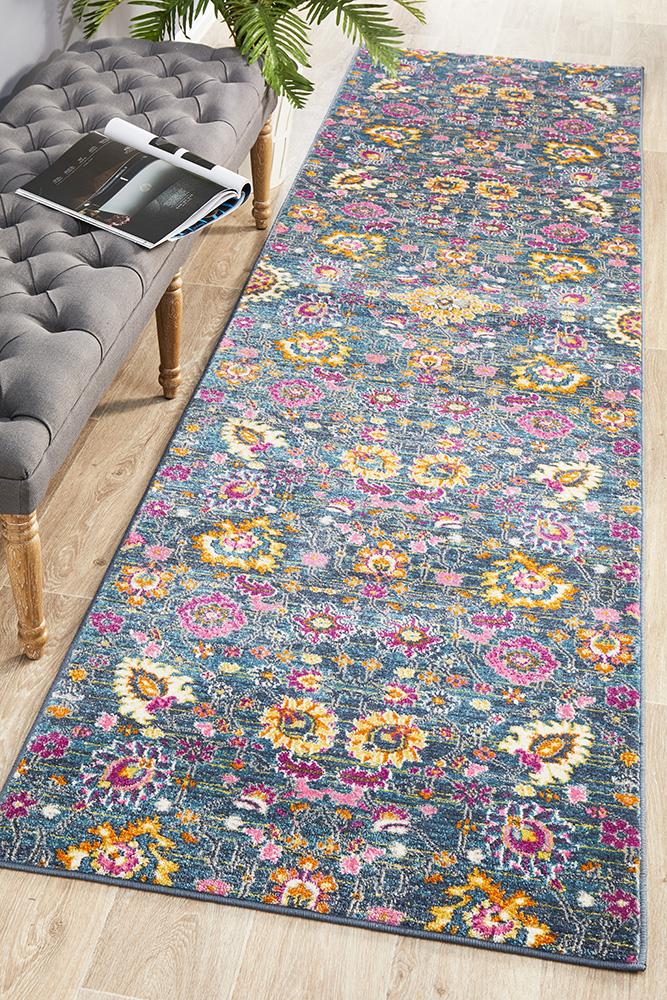 Babil Basra Bohemian Blue Runner Rug