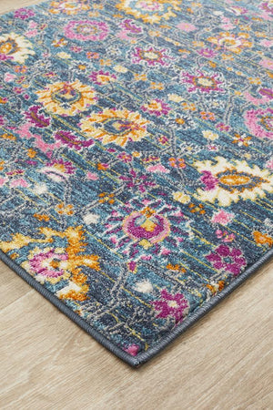 Babil Basra Bohemian Blue Runner Rug - Floorsome - MODERN